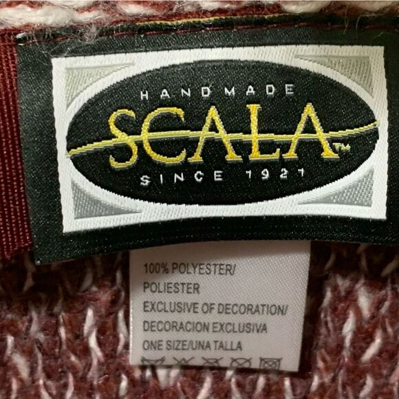 SCALA Clouche Bucket Hat Women’s OS Burgundy White Hand Made. - Picture 5 of 5